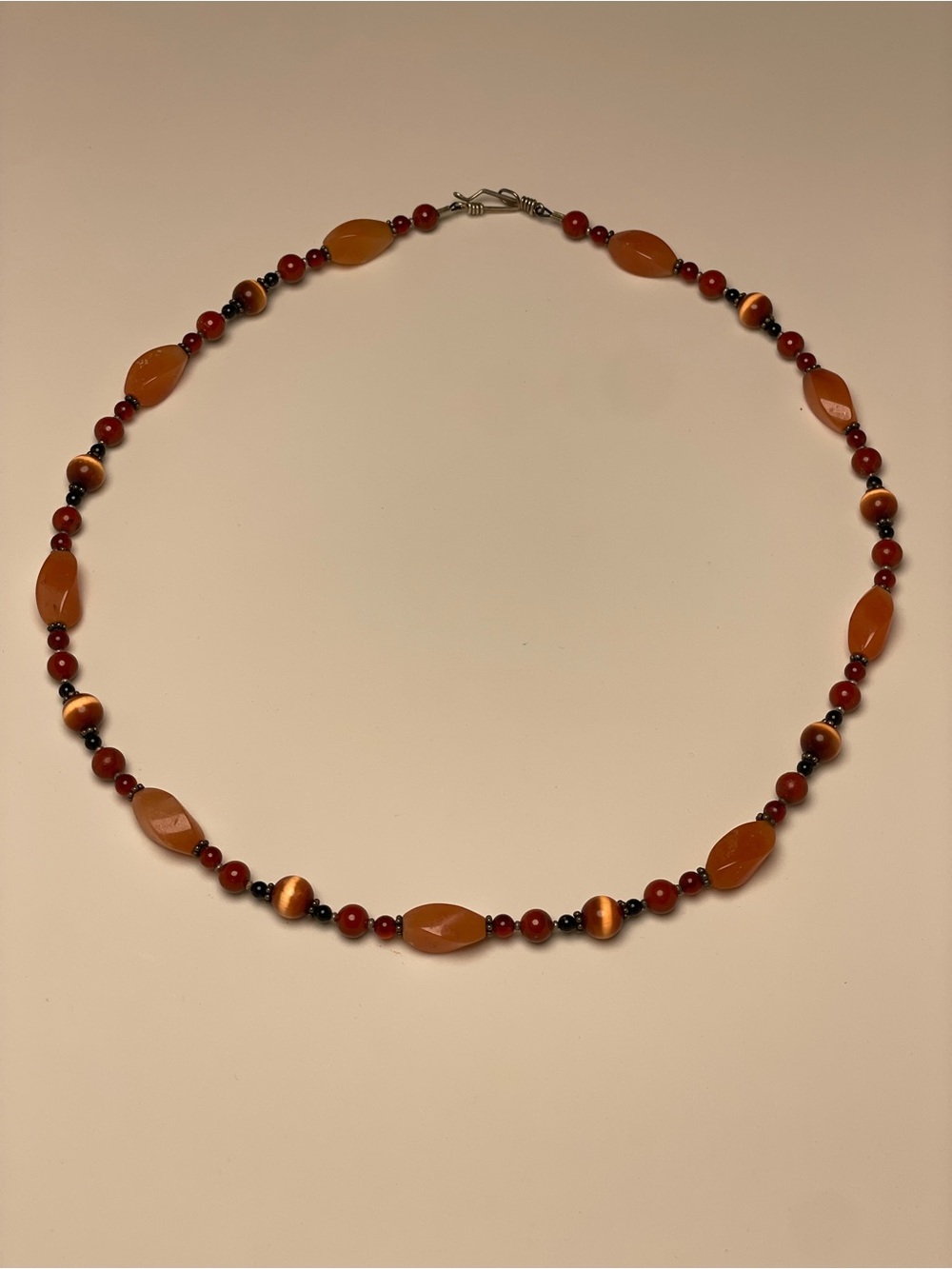 Handcrafted Red and Brown Beaded Necklace